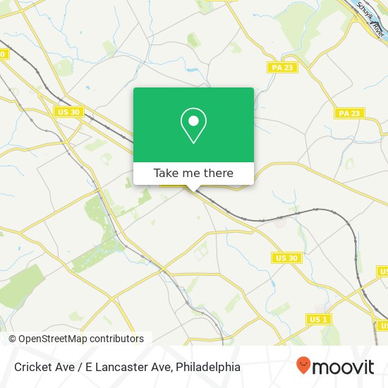 Cricket Ave / E Lancaster Ave map