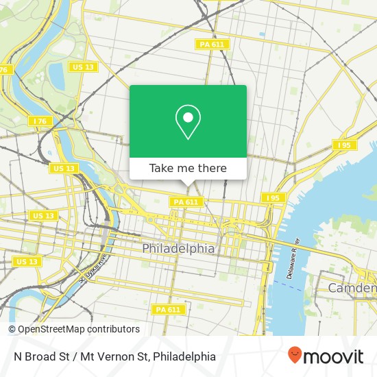 N Broad St / Mt Vernon St map
