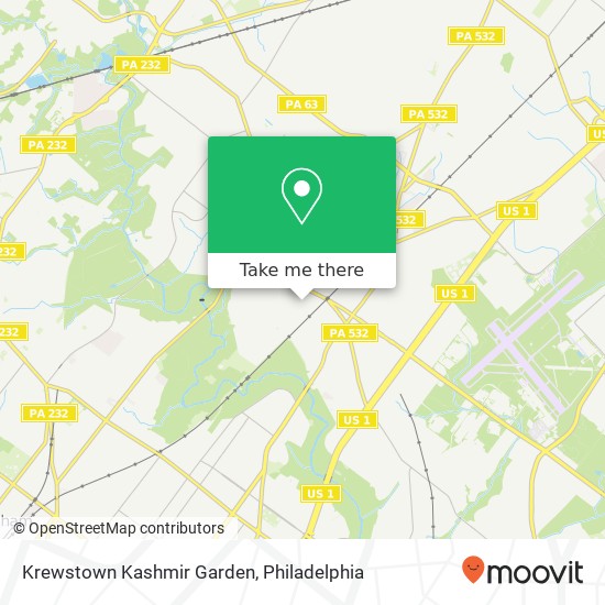 Mapa de Krewstown Kashmir Garden