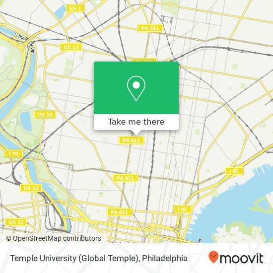 Temple University (Global Temple) map