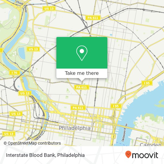 Interstate Blood Bank map