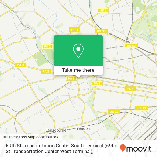 Mapa de 69th St Transportation Center South Terminal