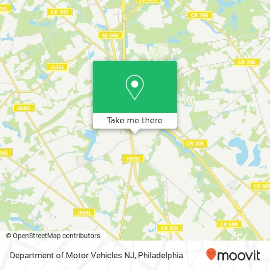 Mapa de Department of Motor Vehicles NJ