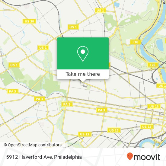 Mapa de 5912 Haverford Ave