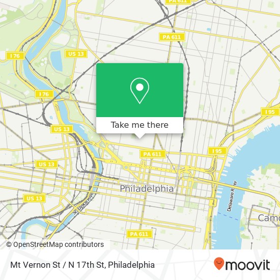 Mt Vernon St / N 17th St map