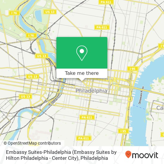 Embassy Suites-Philadelphia (Embassy Suites by Hilton Philadelphia - Center City) map