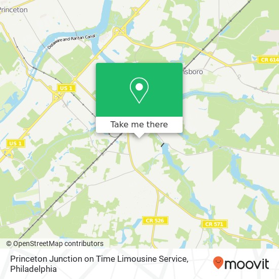 Mapa de Princeton Junction on Time Limousine Service