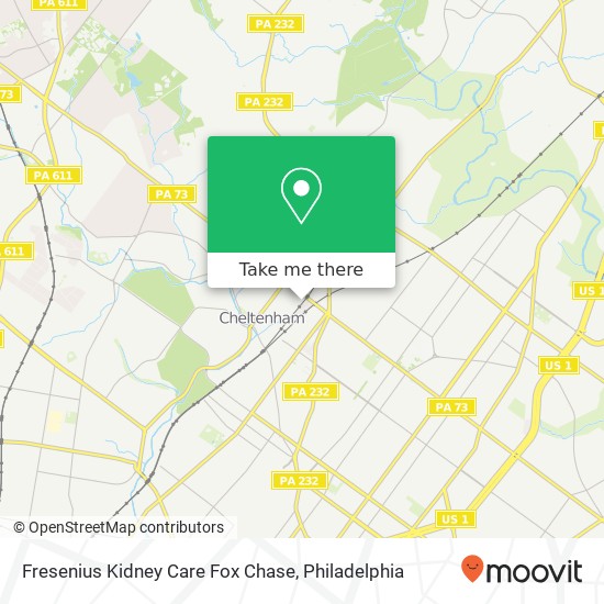 Mapa de Fresenius Kidney Care Fox Chase