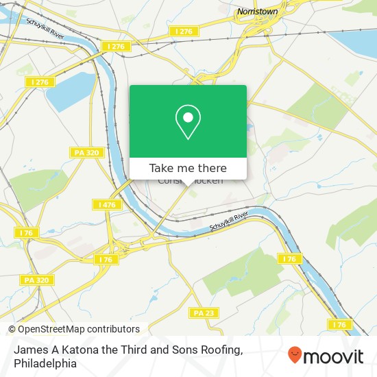 James A Katona the Third and Sons Roofing map