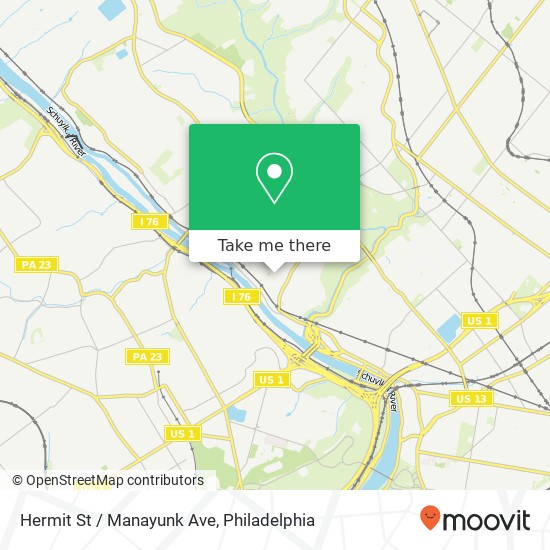 Hermit St / Manayunk Ave map
