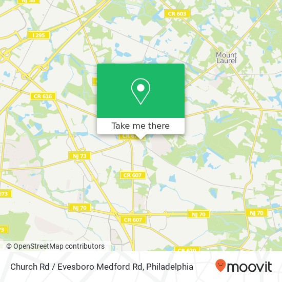 Church Rd / Evesboro Medford Rd map