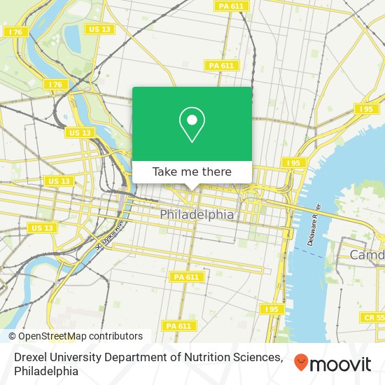 Drexel University Department of Nutrition Sciences map