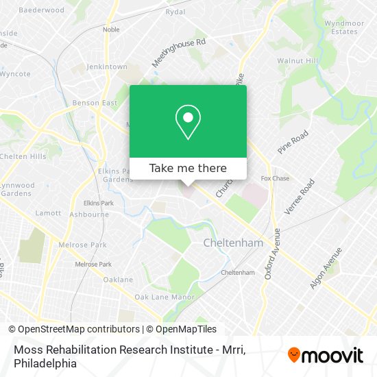Mapa de Moss Rehabilitation Research Institute - Mrri