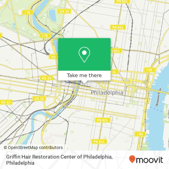 Griffin Hair Restoration Center of Philadelphia map