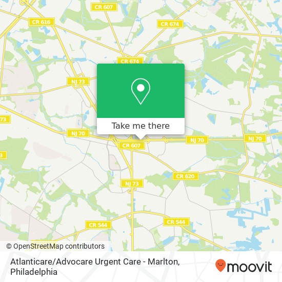 Atlanticare / Advocare Urgent Care - Marlton map