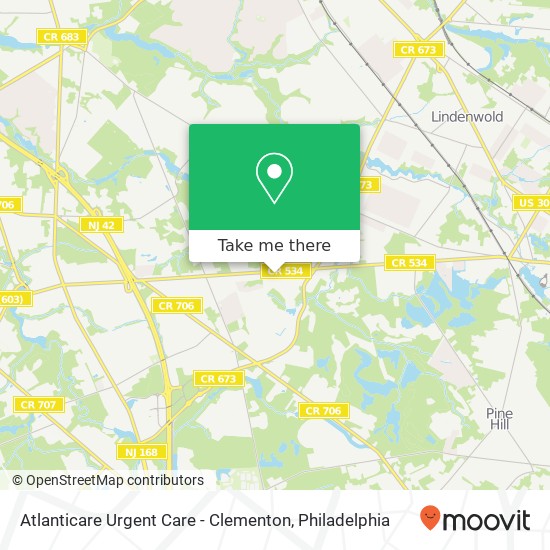 Atlanticare Urgent Care - Clementon map
