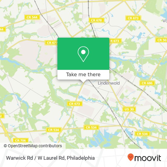 Mapa de Warwick Rd / W Laurel Rd