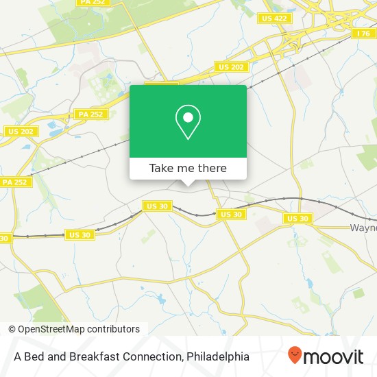 A Bed and Breakfast Connection map