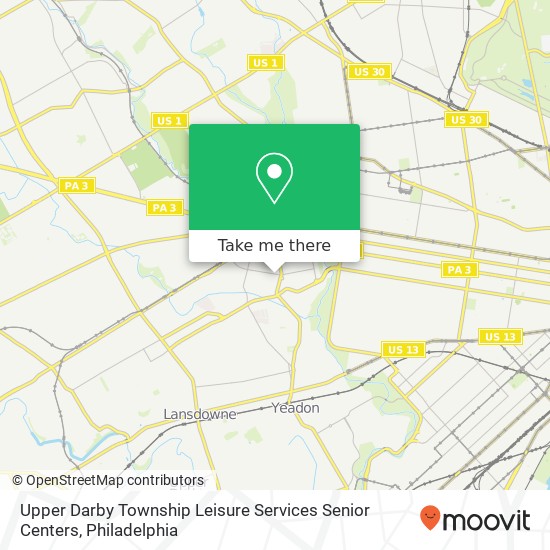 Mapa de Upper Darby Township Leisure Services Senior Centers