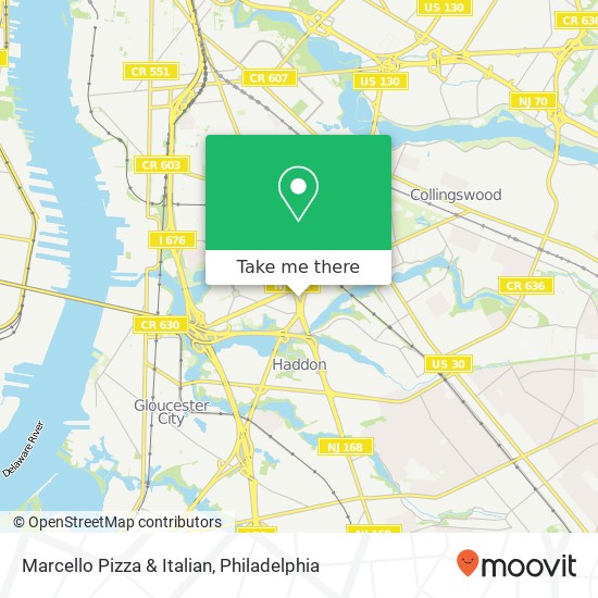 Marcello Pizza & Italian map