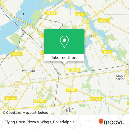 Flying Crust Pizza & Wings map
