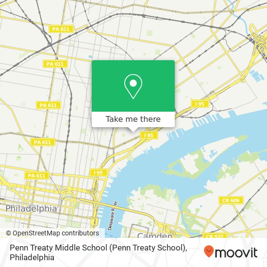 Mapa de Penn Treaty Middle School