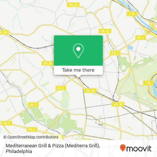 Mapa de Mediterranean Grill & Pizza (Mediterra Grill)