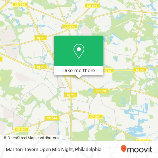 Mapa de Marlton Tavern Open Mic Night