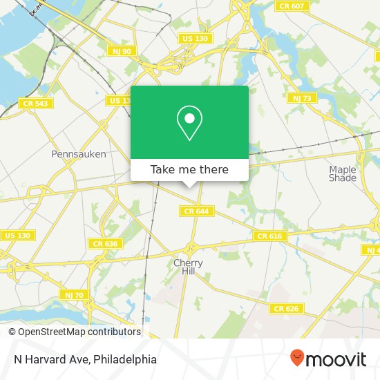 N Harvard Ave map