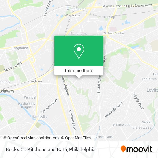 Bucks Co Kitchens and Bath map