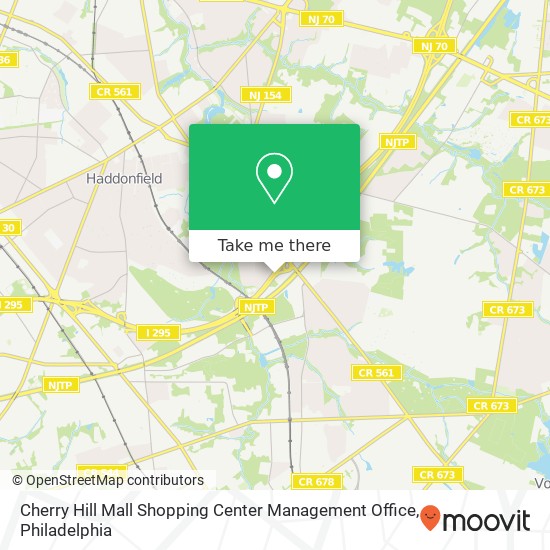 Mapa de Cherry Hill Mall Shopping Center Management Office