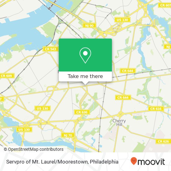 Mapa de Servpro of Mt. Laurel / Moorestown