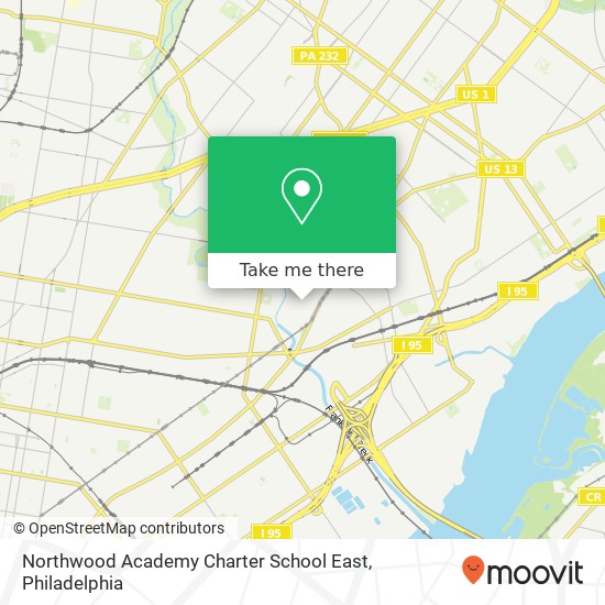 Mapa de Northwood Academy Charter School East