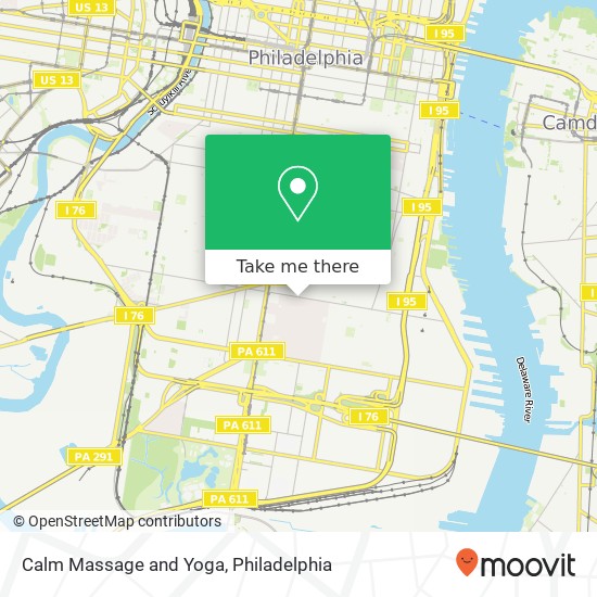 Calm Massage and Yoga map