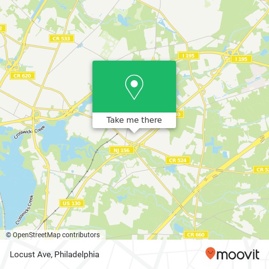 Locust Ave map