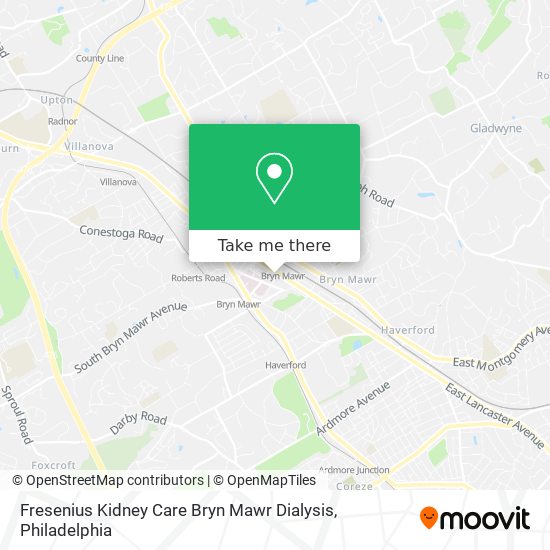 Fresenius Kidney Care Bryn Mawr Dialysis map