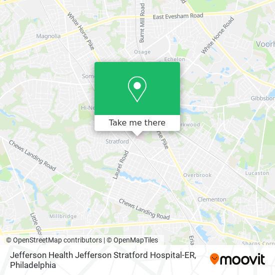 Mapa de Jefferson Health Jefferson Stratford Hospital-ER