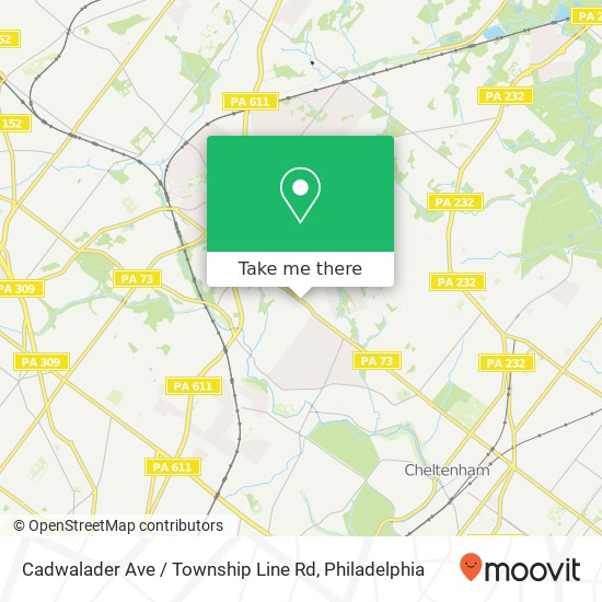 Cadwalader Ave / Township Line Rd map