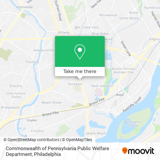 Commonwealth of Pennsylvania Public Welfare Department map