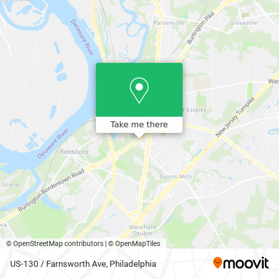 US-130 / Farnsworth Ave map