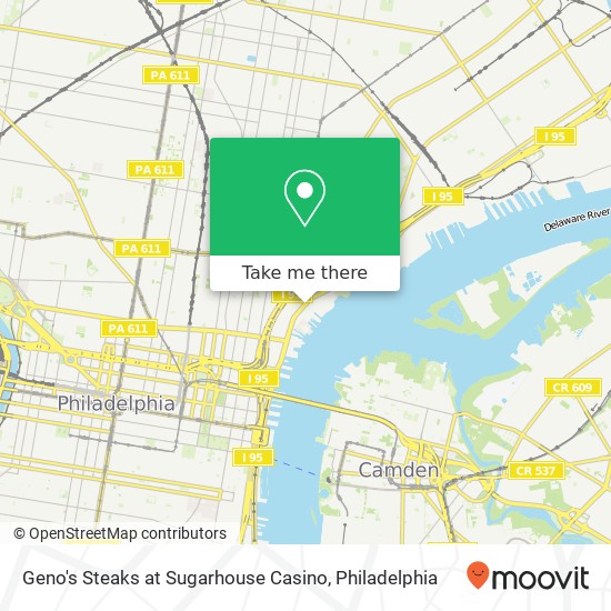 Geno's Steaks at Sugarhouse Casino map