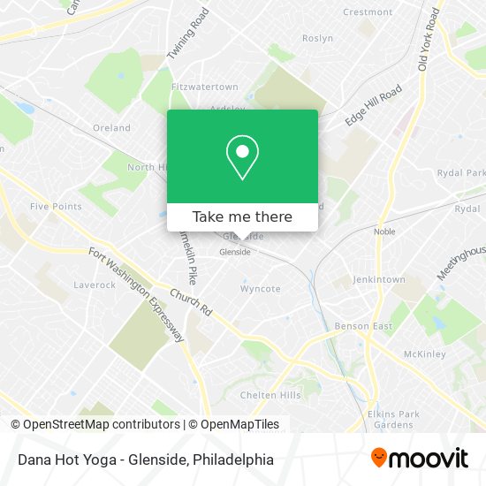 Dana Hot Yoga - Glenside map