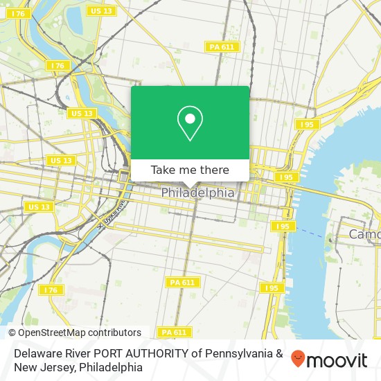 Mapa de Delaware River PORT AUTHORITY of Pennsylvania & New Jersey