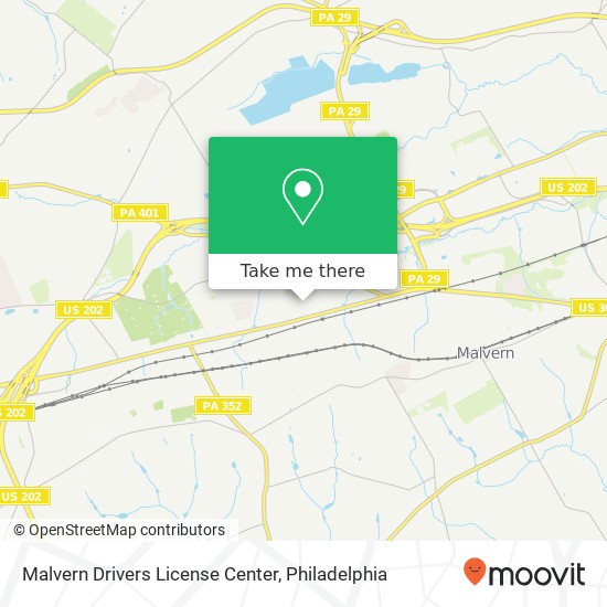 Malvern Drivers License Center map