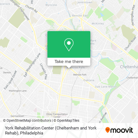 York Rehabilitation Center (Cheltenham and York Rehab) map