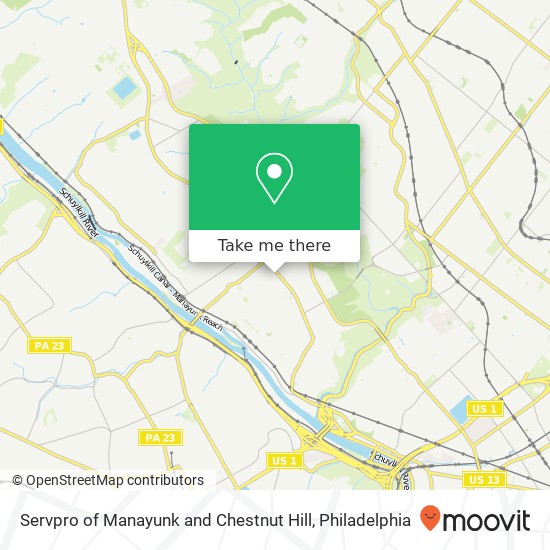 Mapa de Servpro of Manayunk and Chestnut Hill
