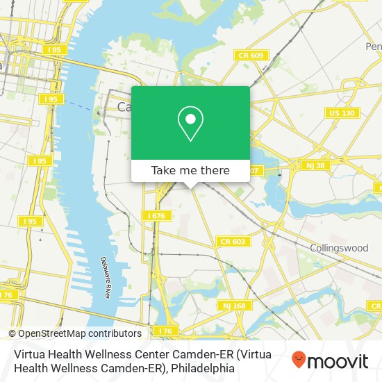 Virtua Health Wellness Center Camden-ER map