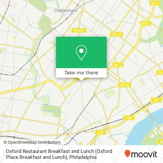 Oxford Restaurant Breakfast and Lunch map