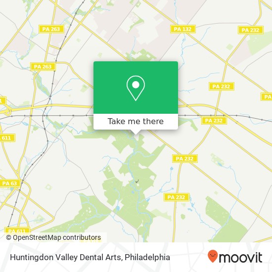 Huntingdon Valley Dental Arts map