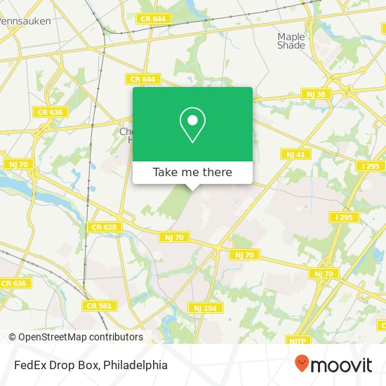 FedEx Drop Box map